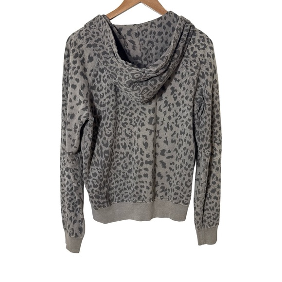 Current/Elliott Leopard Print Gray Hoodie Size 2 - Picture 6 of 9